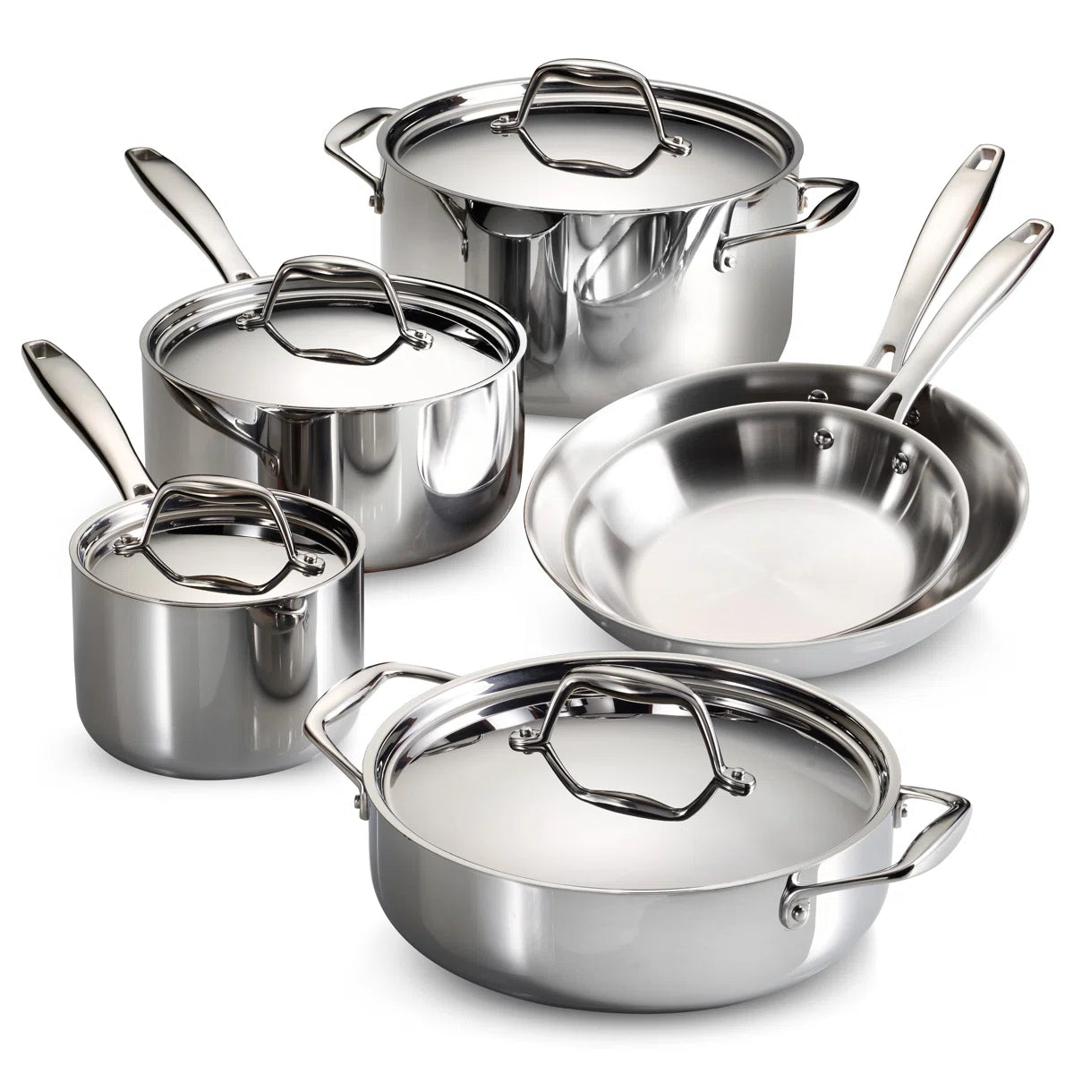 Signature Tri-Ply Clad Gourmet 10 Pc Cookware Set