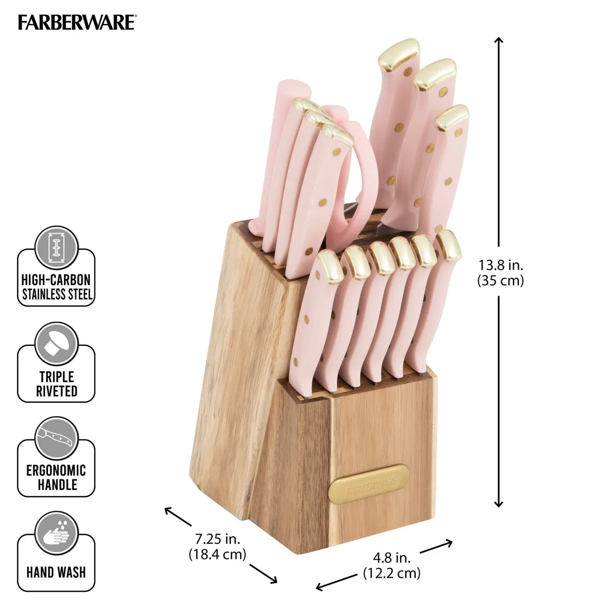 15-Piece Triple Riveted Knife Block Set