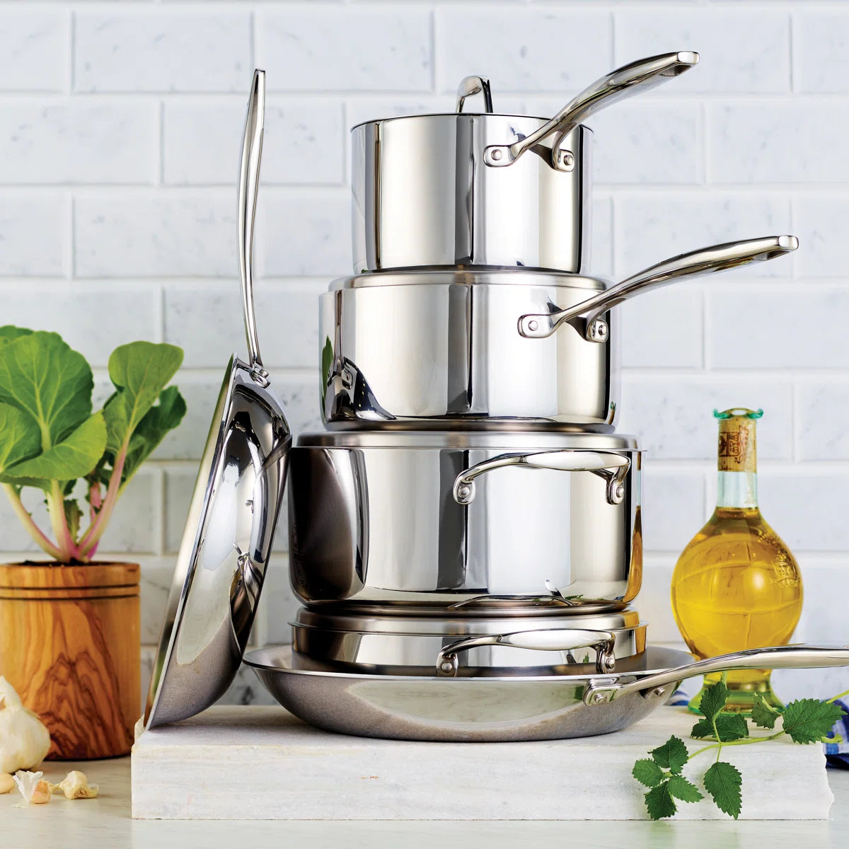 Signature Tri-Ply Clad Gourmet 10 Pc Cookware Set
