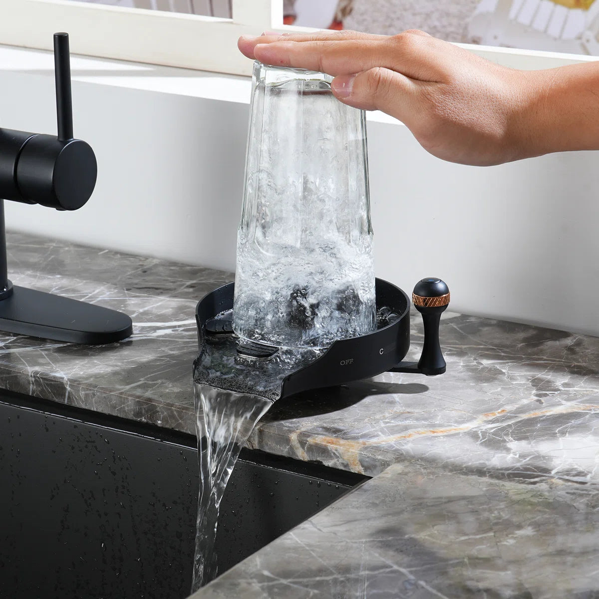 Stainless Steel Glass Rinser For Kitchen Sink, Kitchen Sink Accessories Cup Washer CA-6001RB-MB