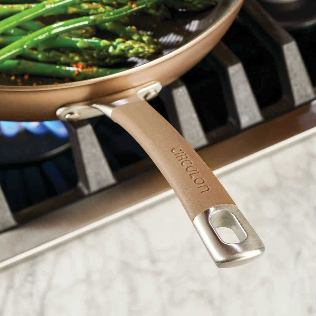 Premier Professional Hard Anodized Nonstick Cookware Induction Pots And Pans Set, 10 Piece, Bronze