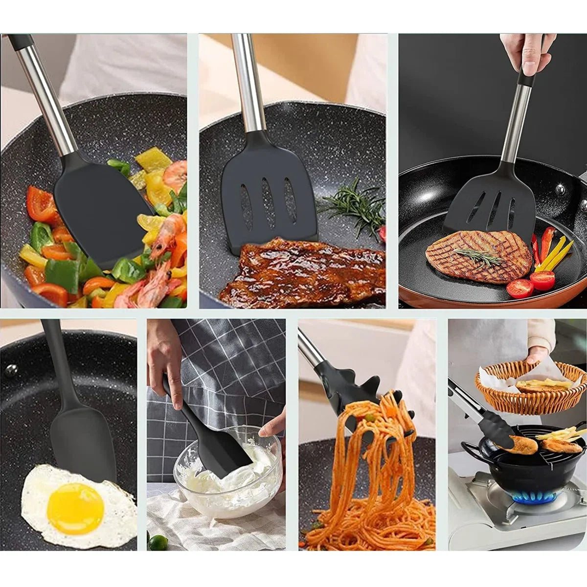 32-Piece Stainless Steel Cooking Utensil Set with 7-Piece Mixing Bowl Set with Lids