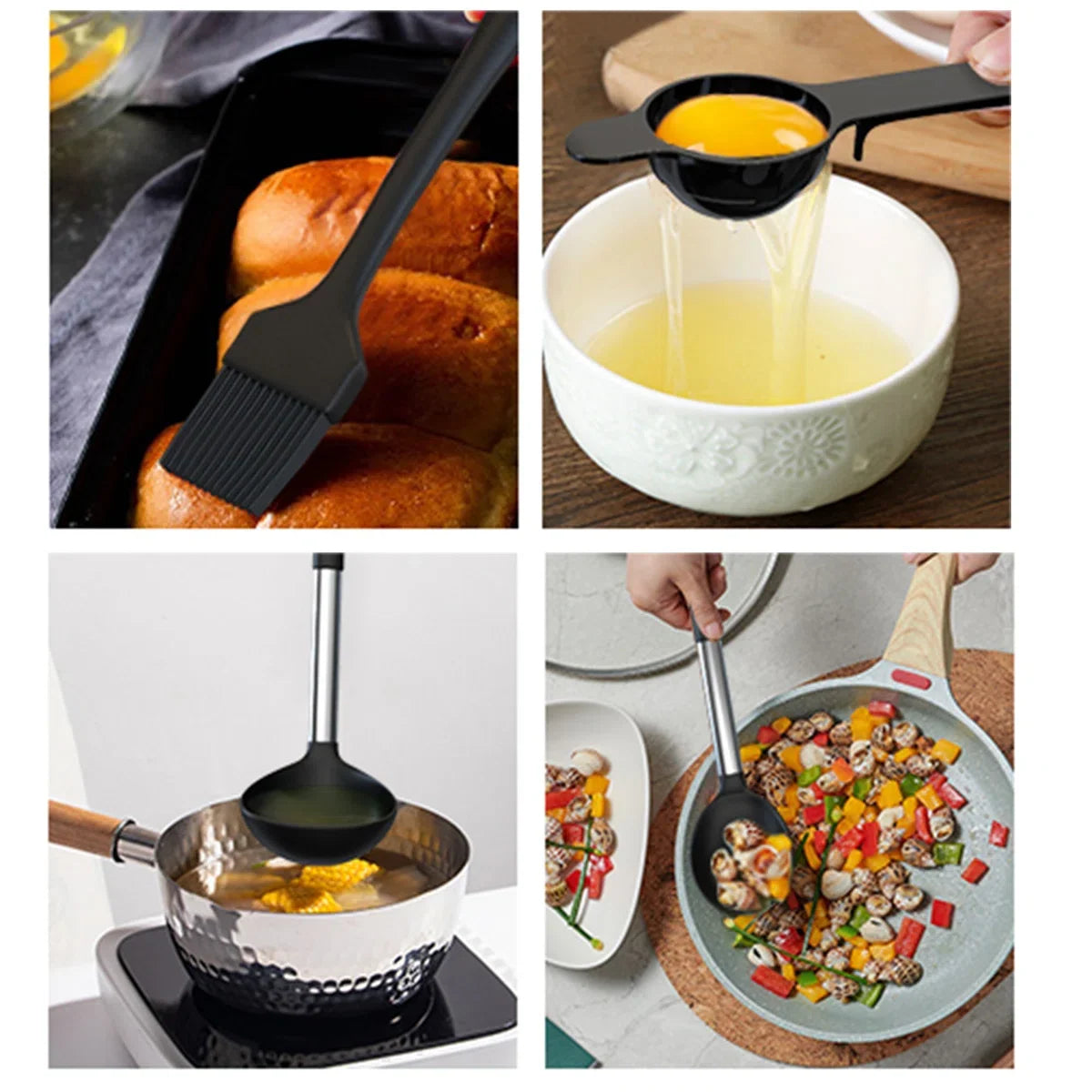 32-Piece Stainless Steel Cooking Utensil Set with 7-Piece Mixing Bowl Set with Lids